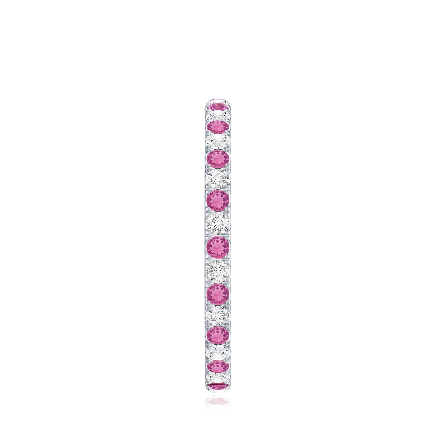Pink Tourmaline and Diamond Stackable Ring