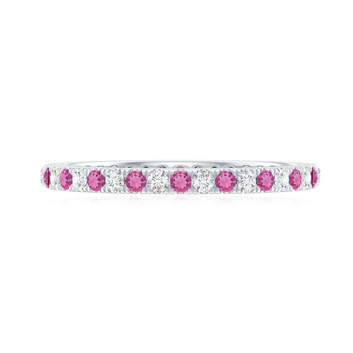 Pink Tourmaline and Diamond Stackable Ring