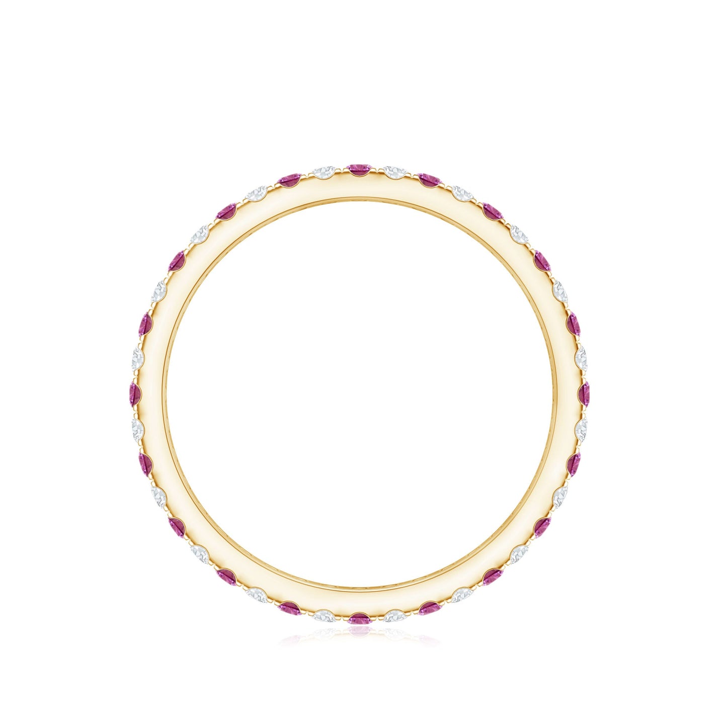 Pink Tourmaline and Diamond Stackable Ring