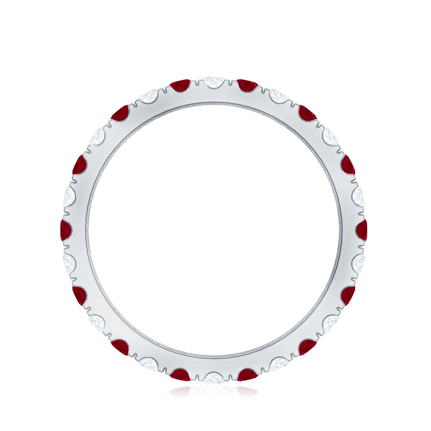 Natural Ruby Eternity Ring with Diamond for Women