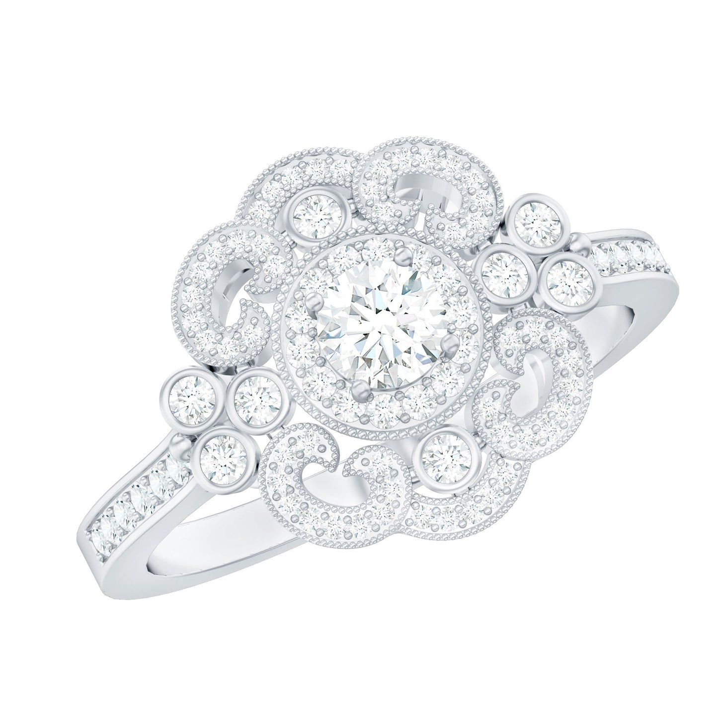 Vintage Looking Diamond Engagement Ring for Women