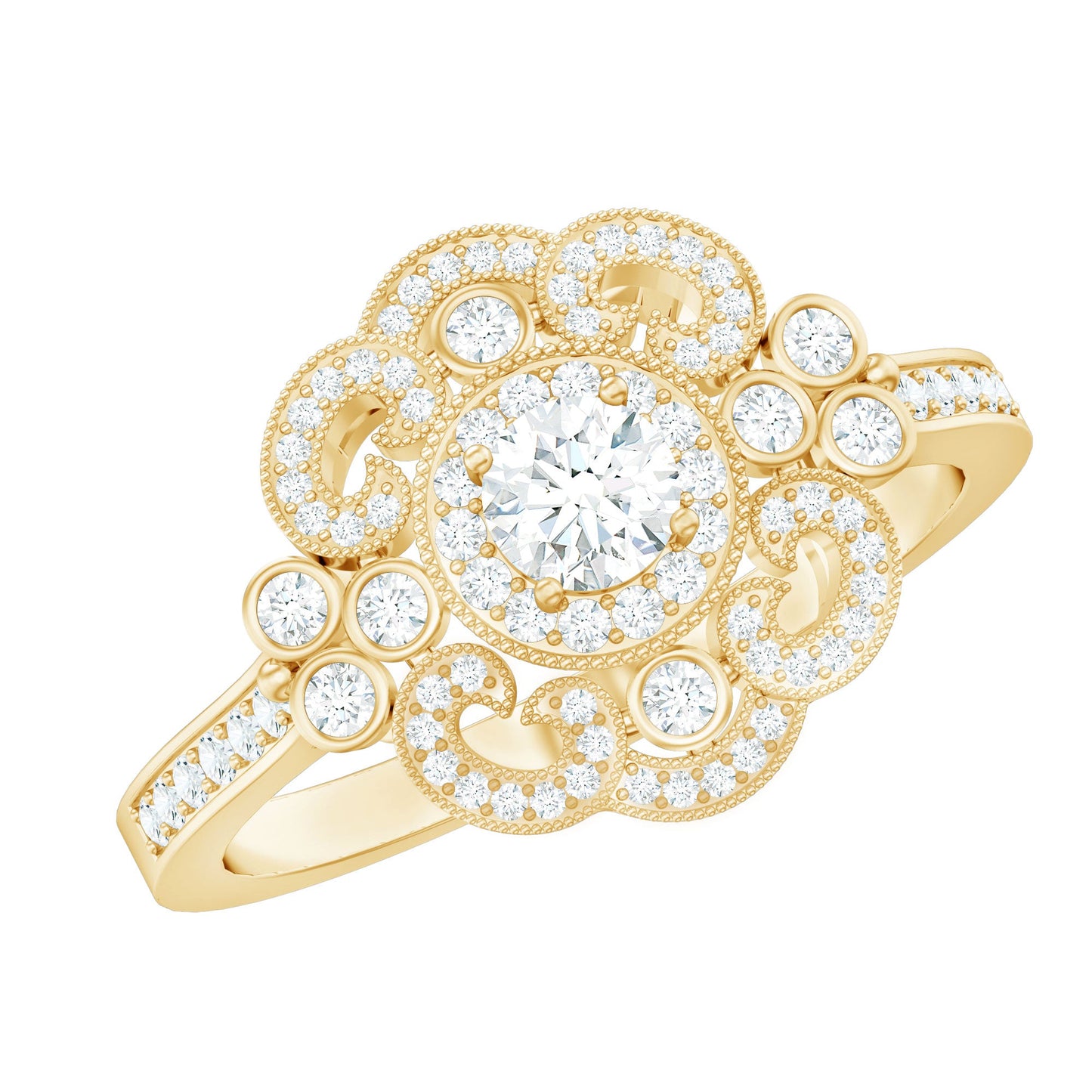 Vintage Looking Diamond Engagement Ring for Women
