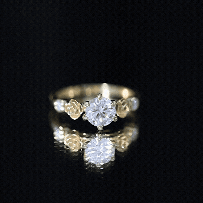 Brilliant Cut Moissanite Rose Engagement Ring For Women