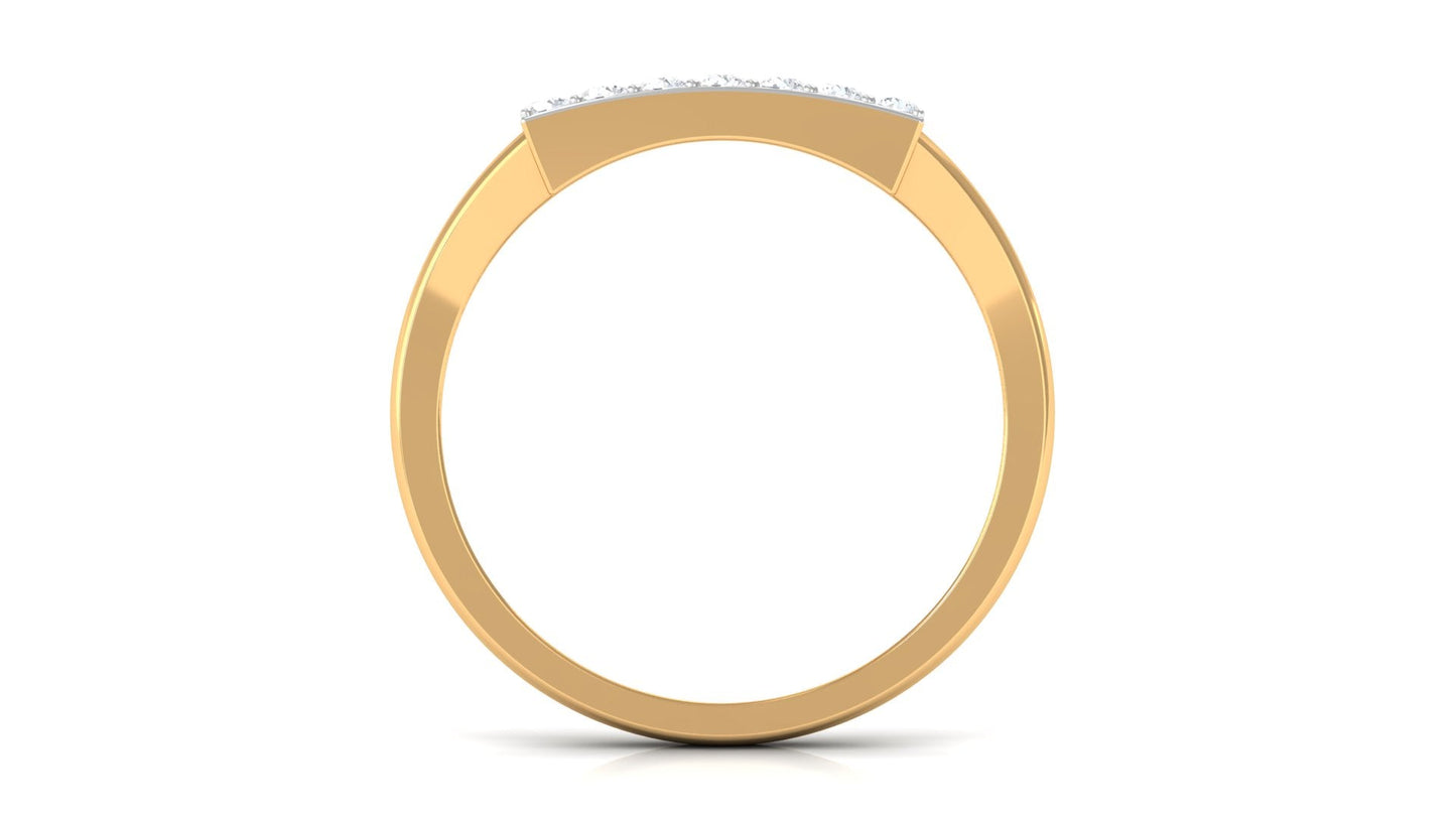 Natural Mens Diamond Band Ring with Black Enamel