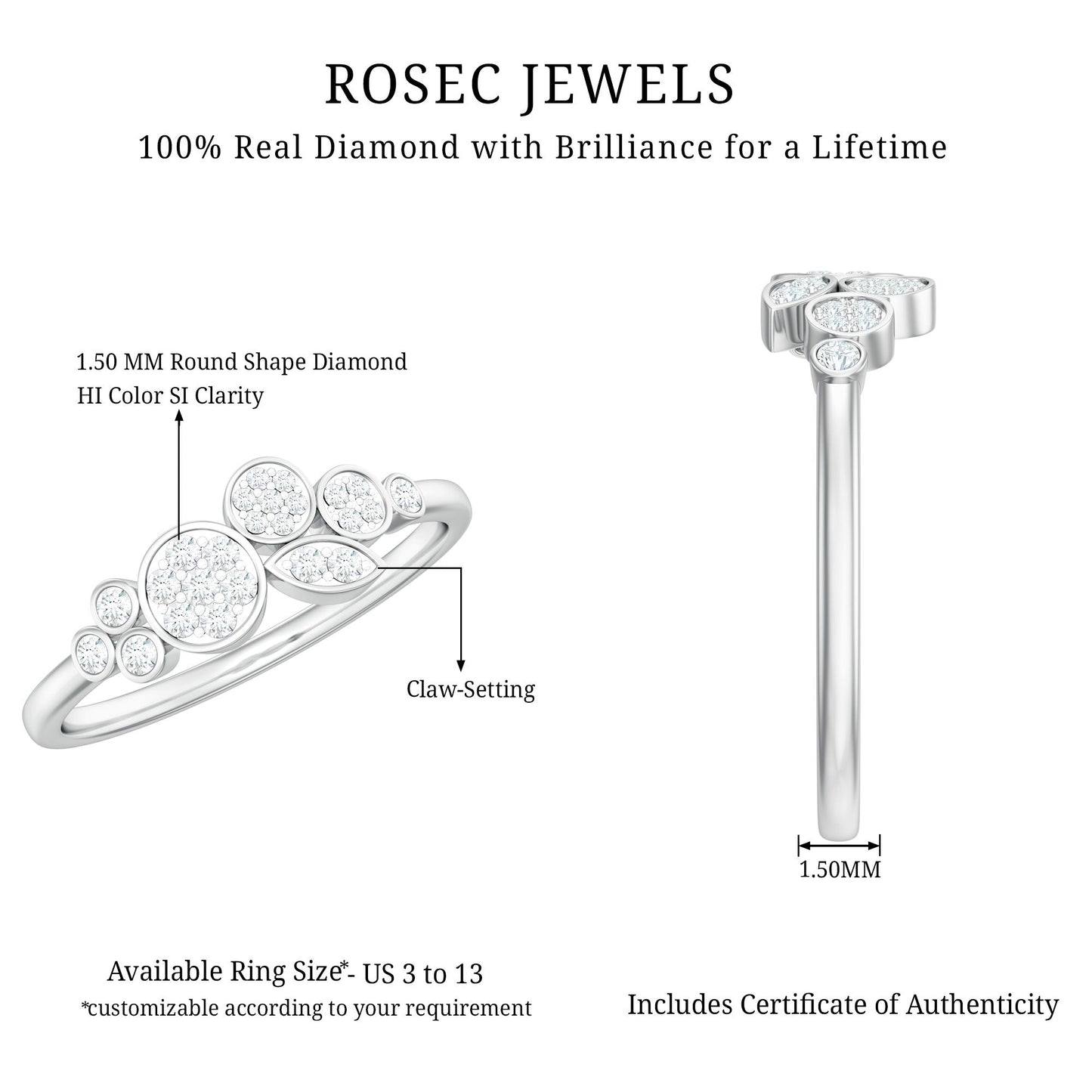 Illusion Set Round Diamond Cluster Engagement Ring