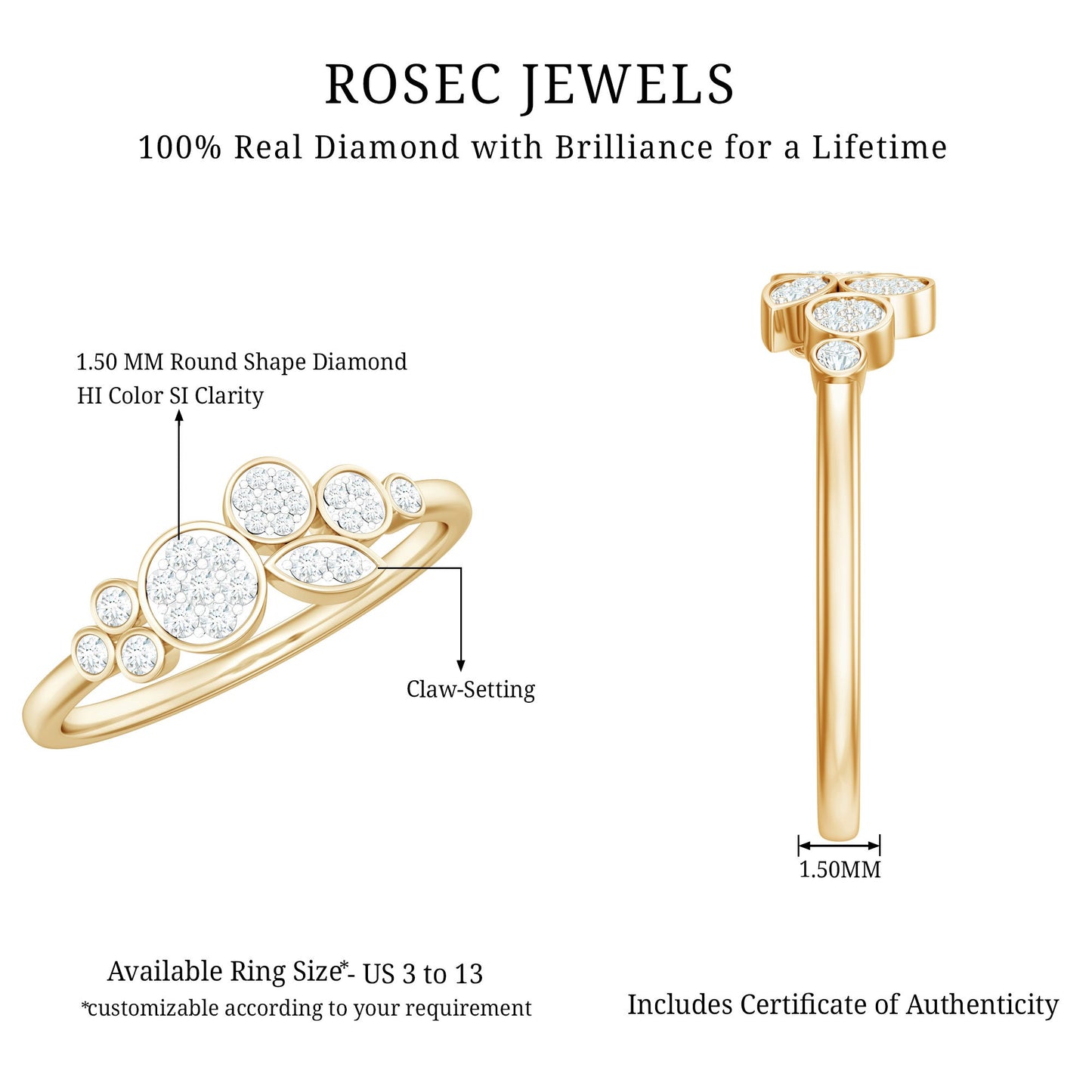 Illusion Set Round Diamond Cluster Engagement Ring