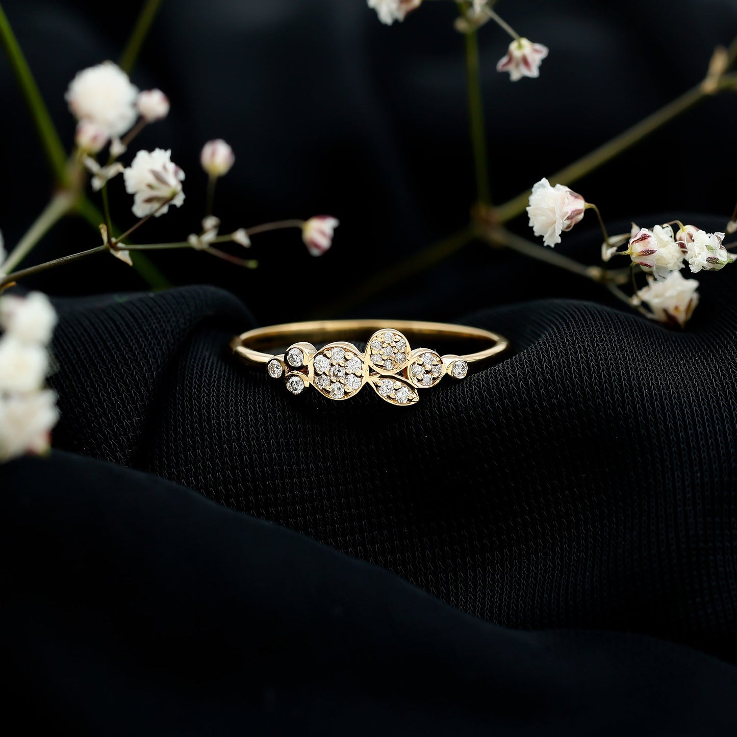 Illusion Set Round Diamond Cluster Engagement Ring