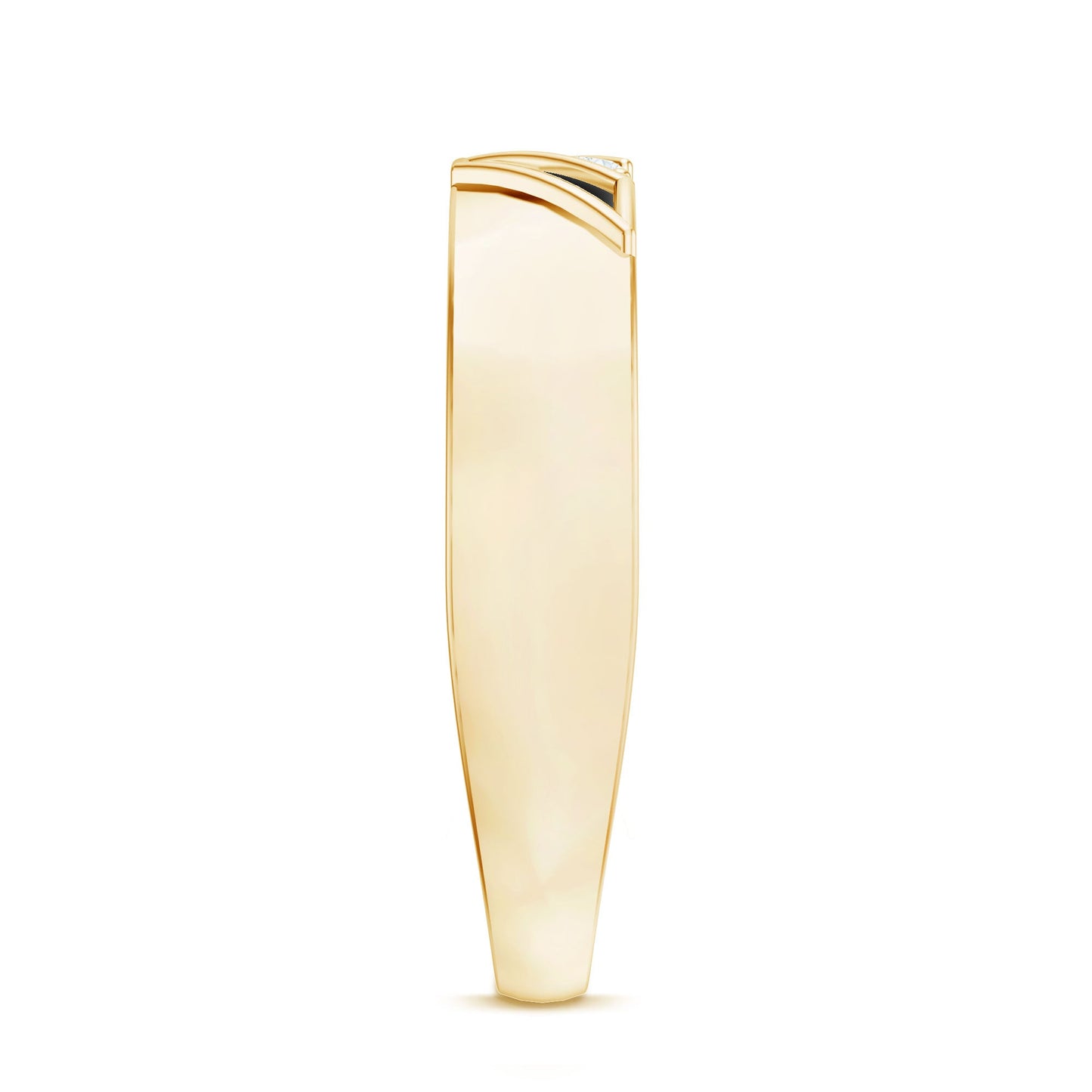 Natural Mens Diamond Wedding Band with Black Enamel
