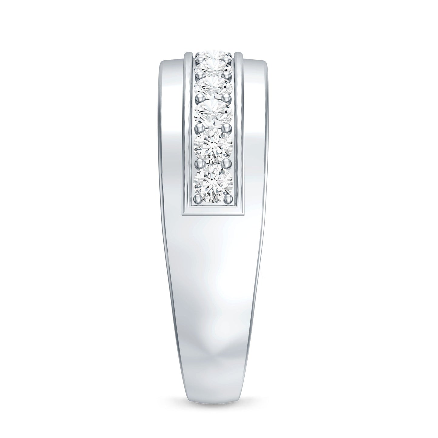 Lab Grown Diamond Half Eternity Mens Wedding Band