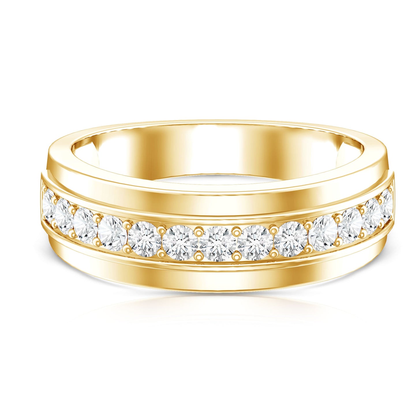 Lab Grown Diamond Half Eternity Mens Wedding Band