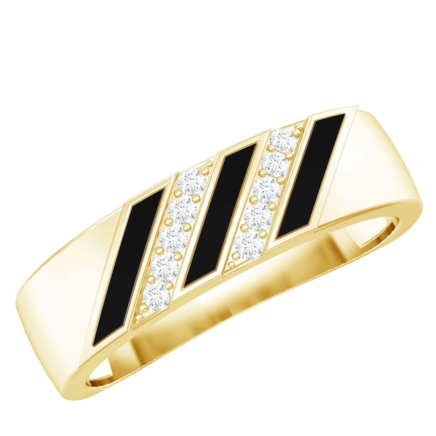 Certified Diamond Enamel Wedding Band
