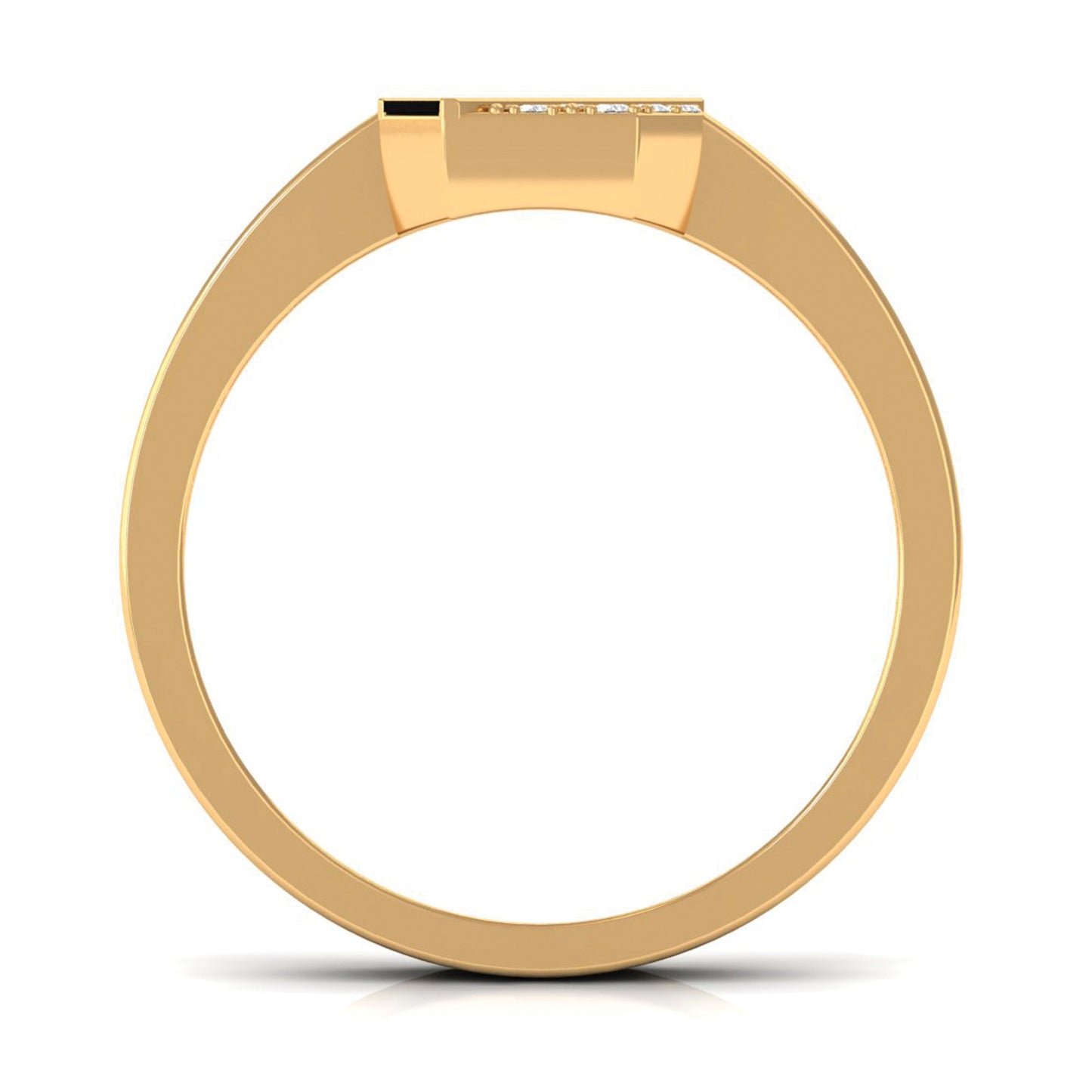 Certified Natural Diamond Mens Engagement Ring with Black Enamel