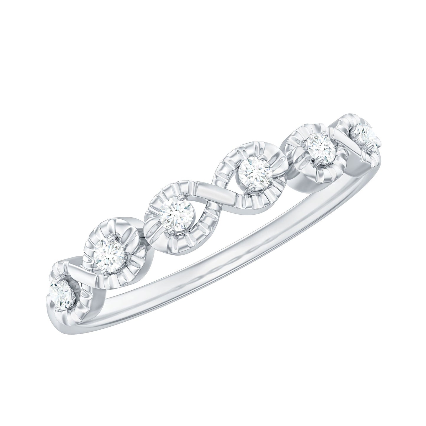 Real Diamond Half Eternity Infinity Ring