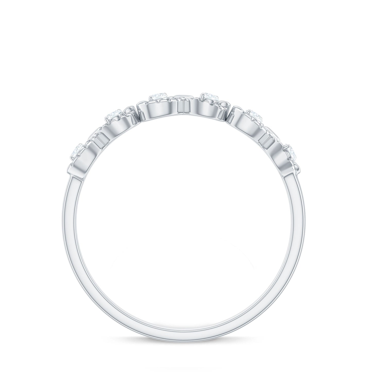 Real Diamond Half Eternity Infinity Ring