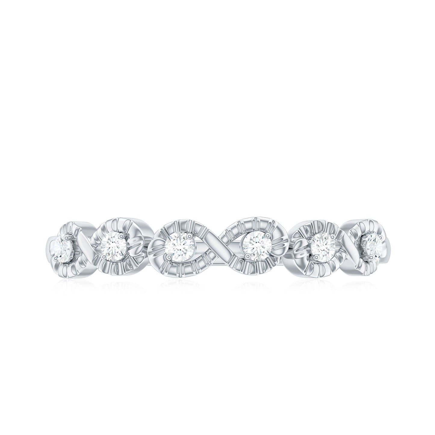 Real Diamond Half Eternity Infinity Ring