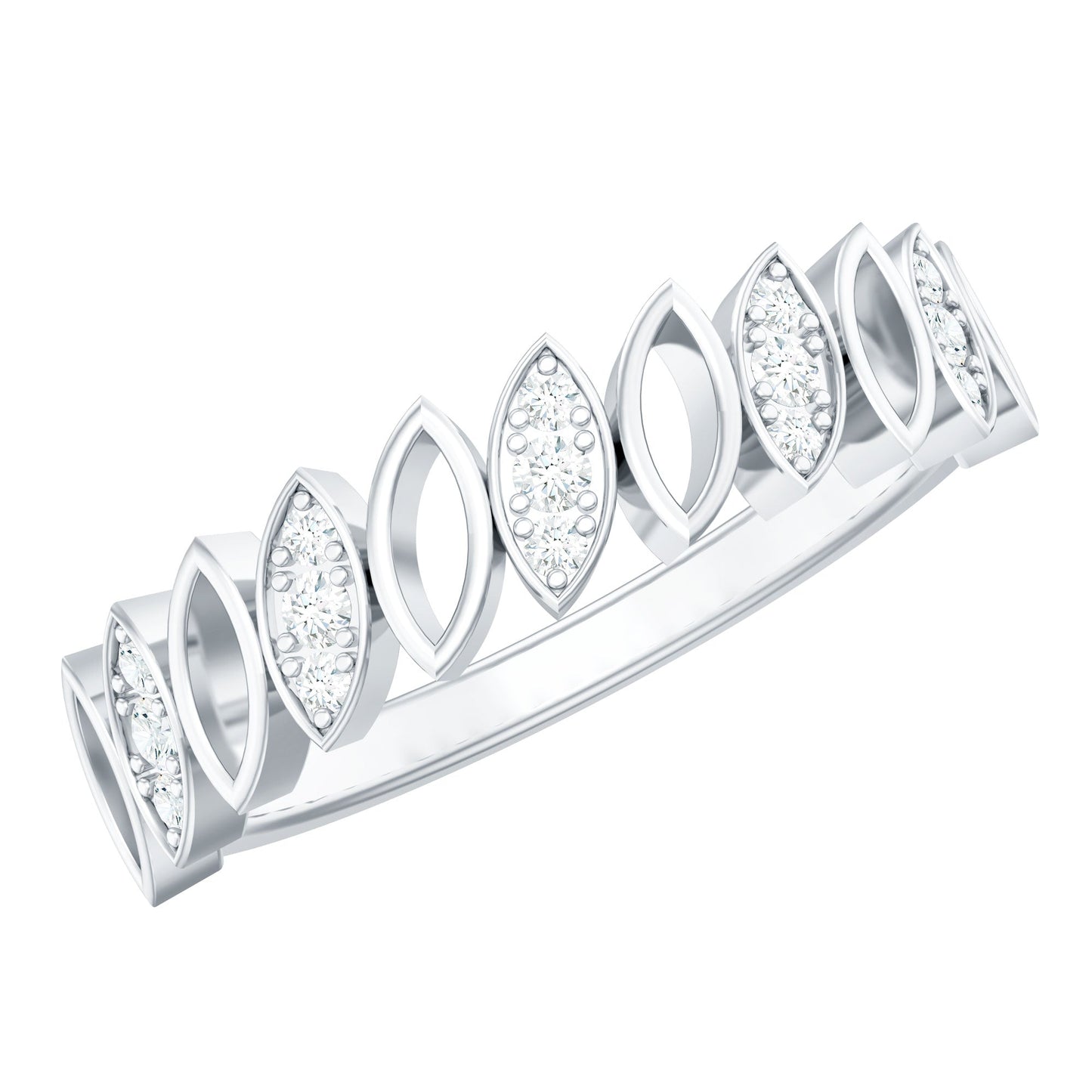 Natural Diamond Marquise Half Eternity Ring for Women