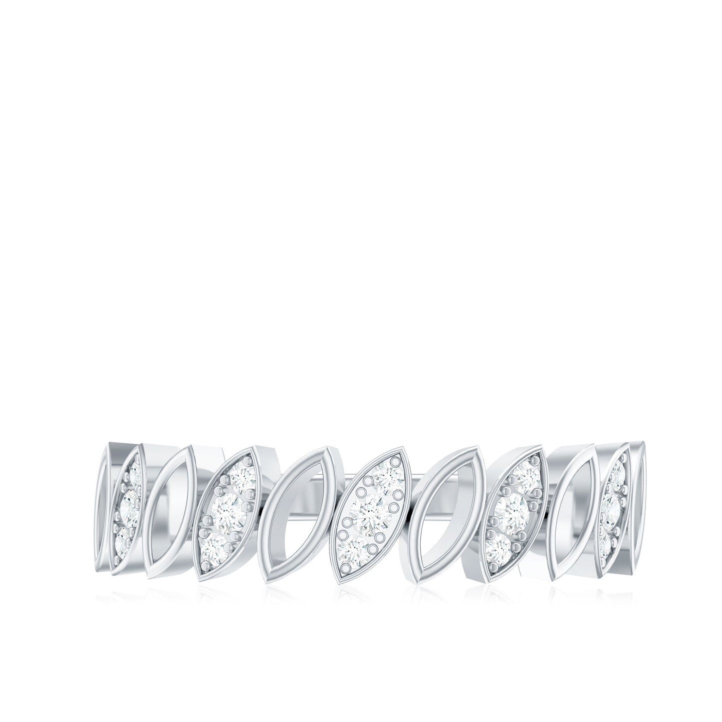 Natural Diamond Marquise Half Eternity Ring for Women