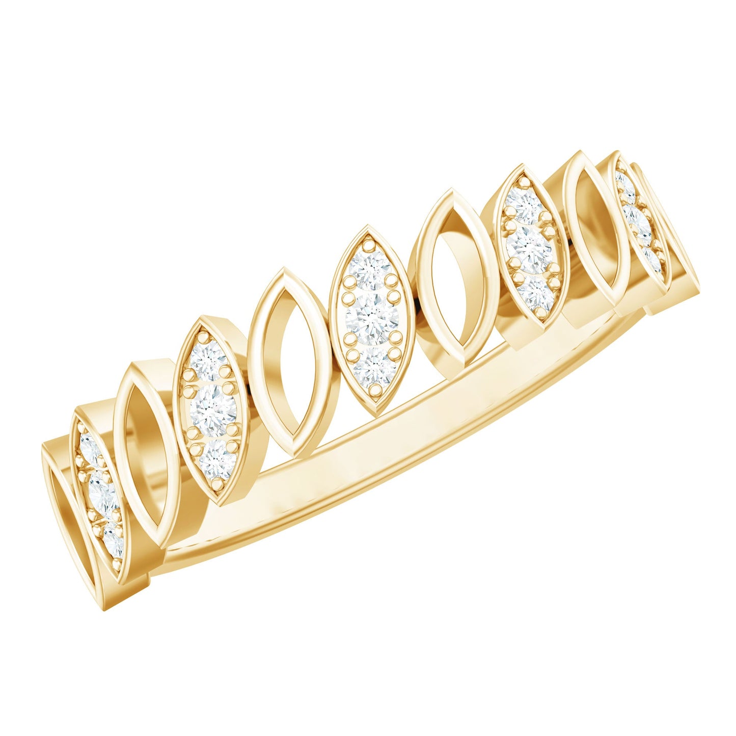 Natural Diamond Marquise Half Eternity Ring for Women