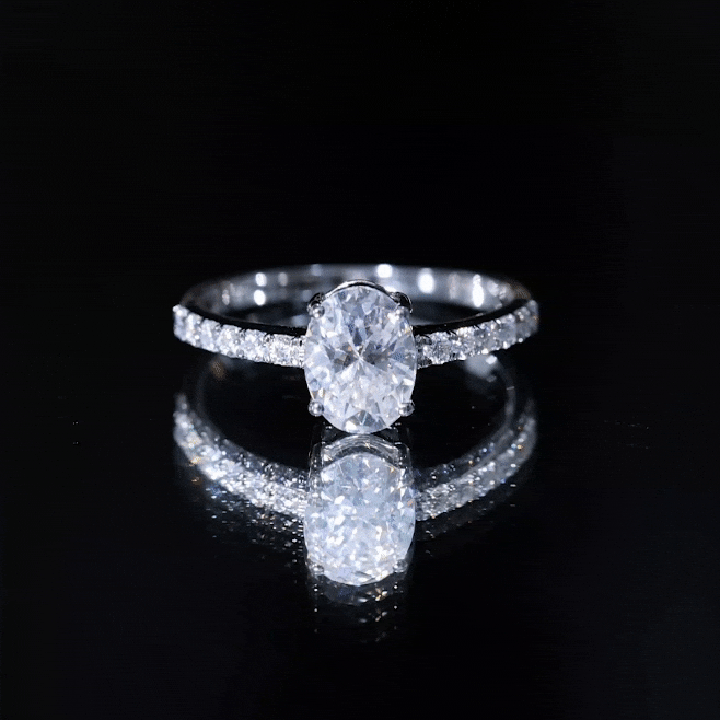 1 Carat Moissanite Oblong Engagement Ring for Women