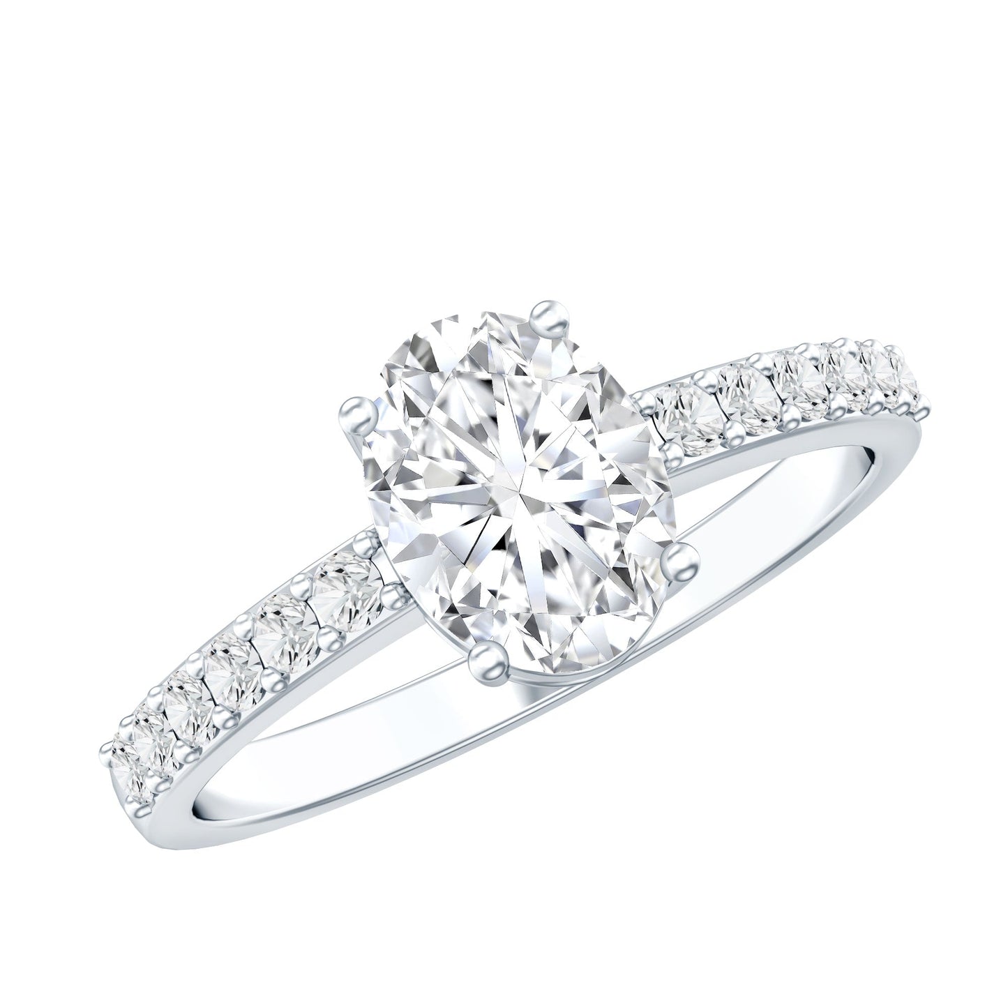 1 Carat Moissanite Oblong Engagement Ring for Women