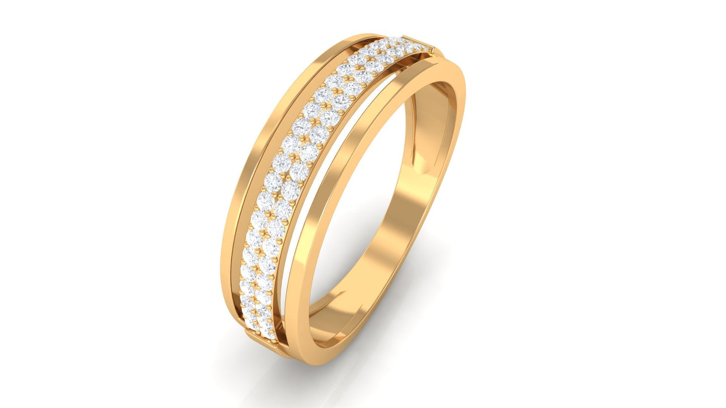 Certified Natural Diamond Half Eternity Mens Wedding Band