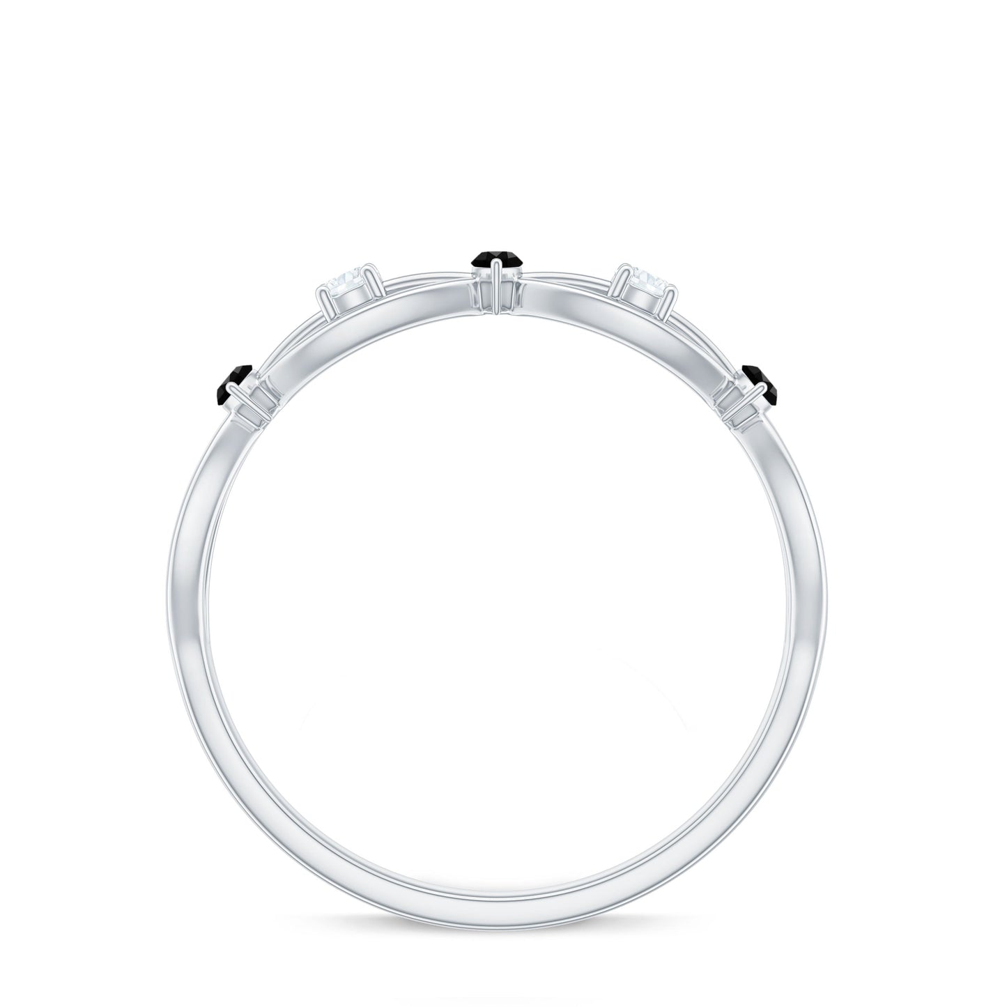 Certified Lab Grown Black Diamond Promise Ring with White Diamond