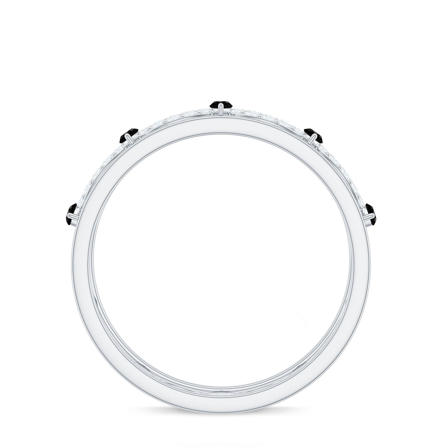 Certified Lab Grown Black and White Diamond Infinity Band Ring
