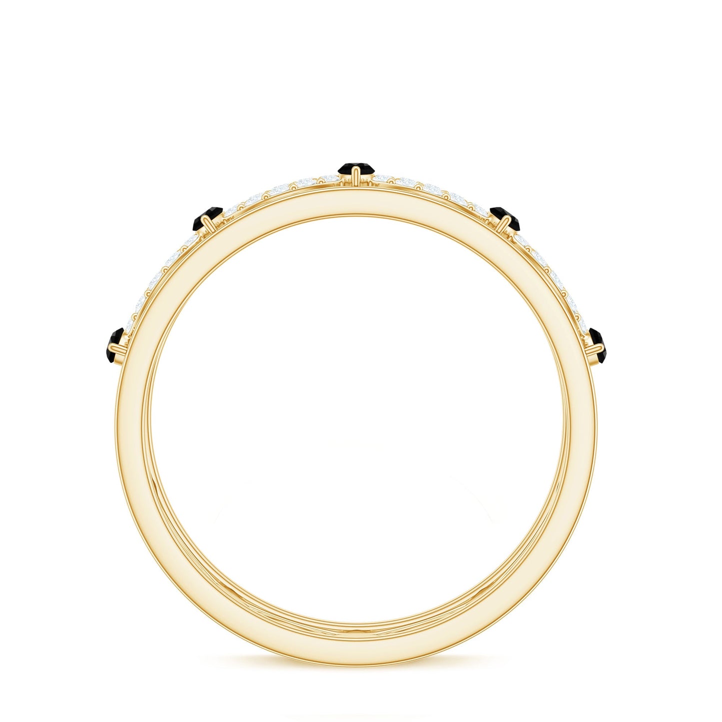 Certified Lab Grown Black and White Diamond Infinity Band Ring