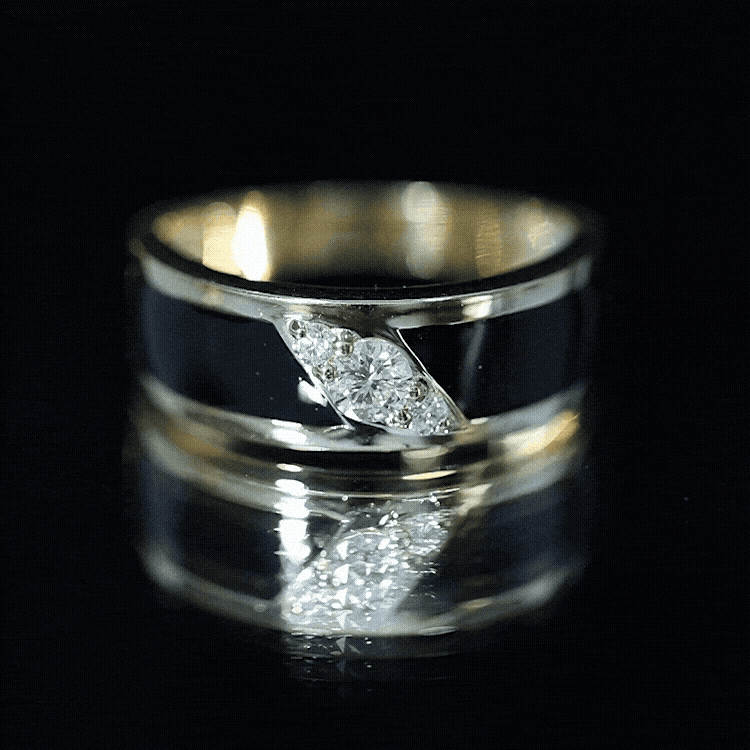 Classic Moissanite Mens Wedding Band Ring