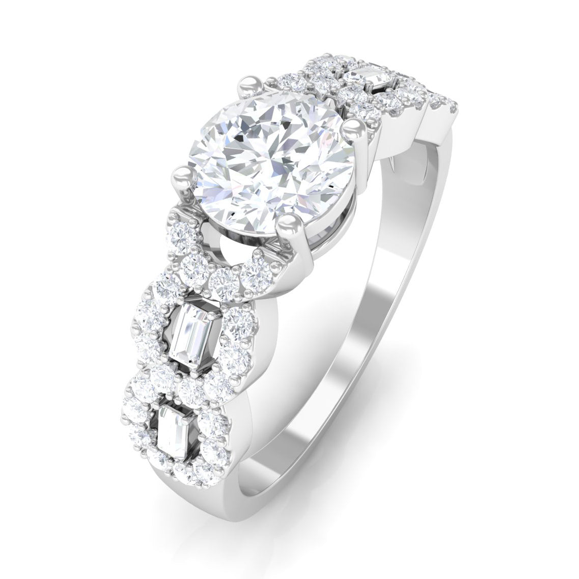 Certified Moissanite Designer Engagement Ring for Women
