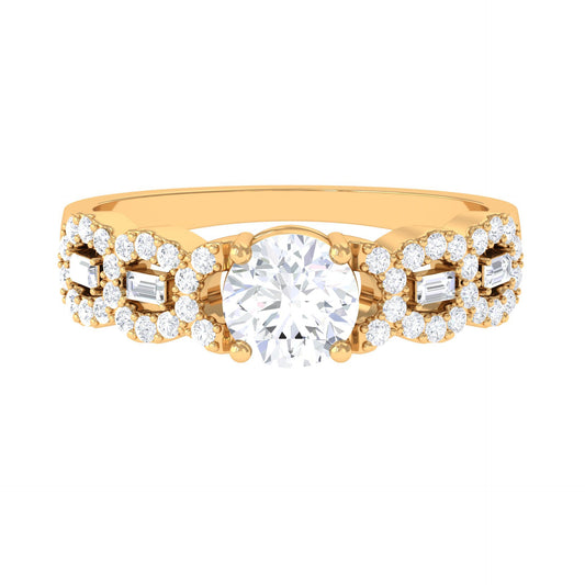 Certified Moissanite Designer Engagement Ring for Women