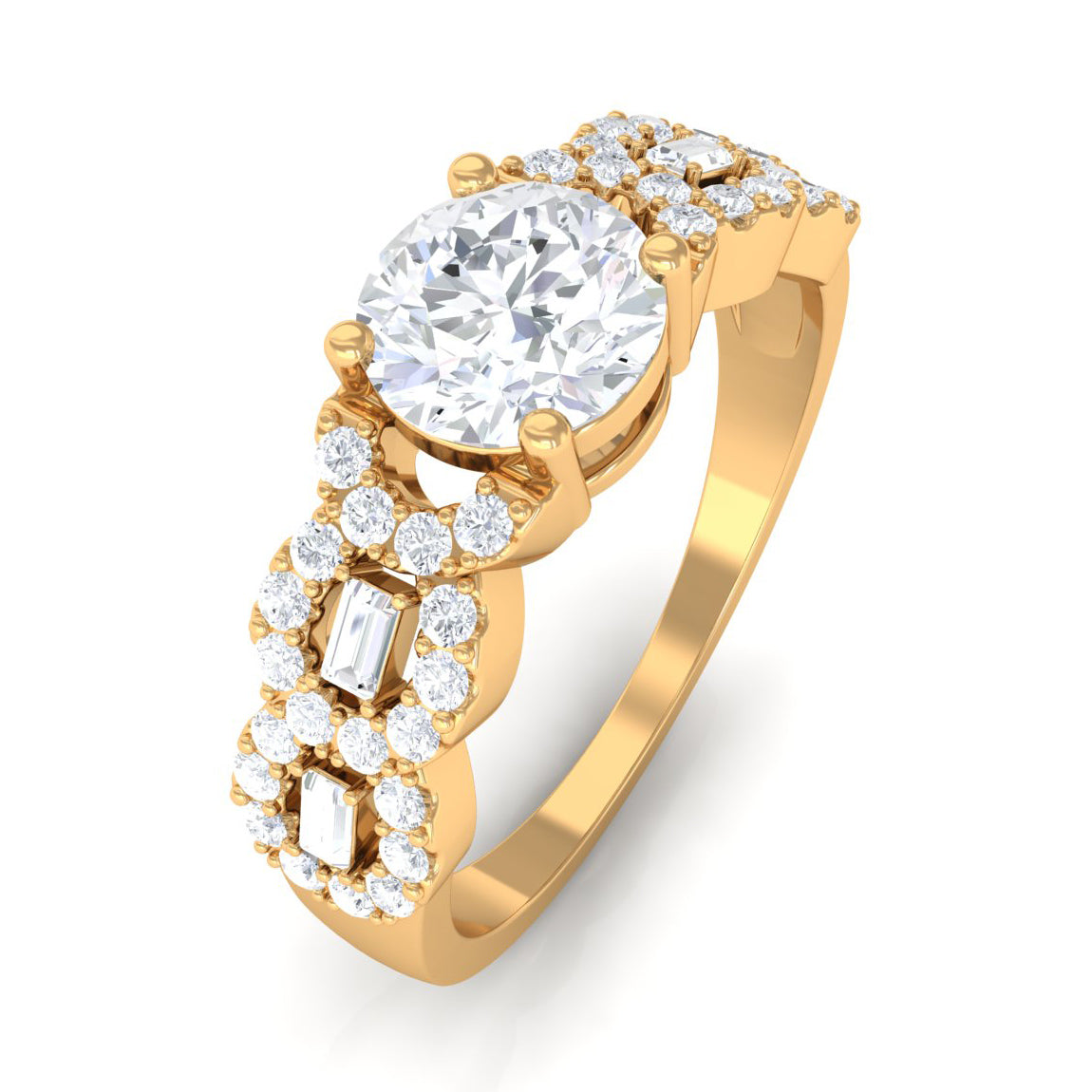 Certified Moissanite Designer Engagement Ring for Women