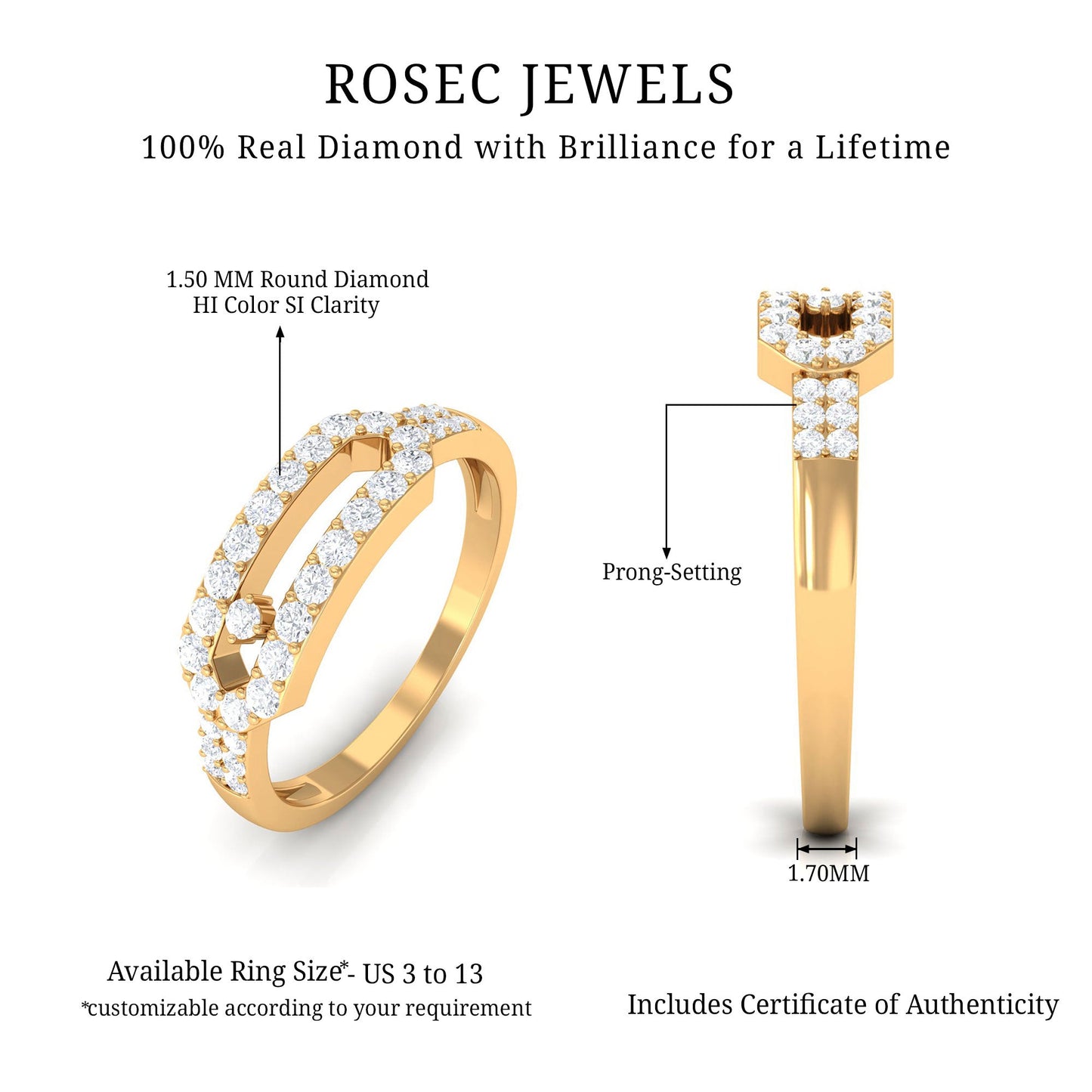 Contemporary Natural Diamond Ring for Women