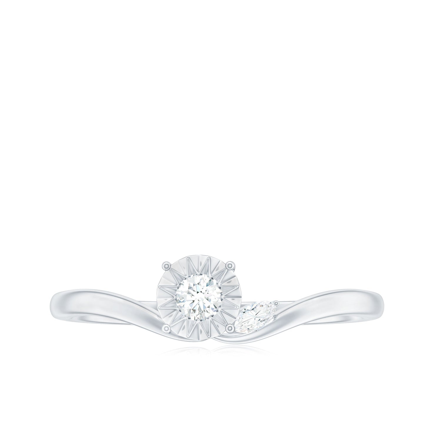 Certified Real Diamond Curved Promise Ring
