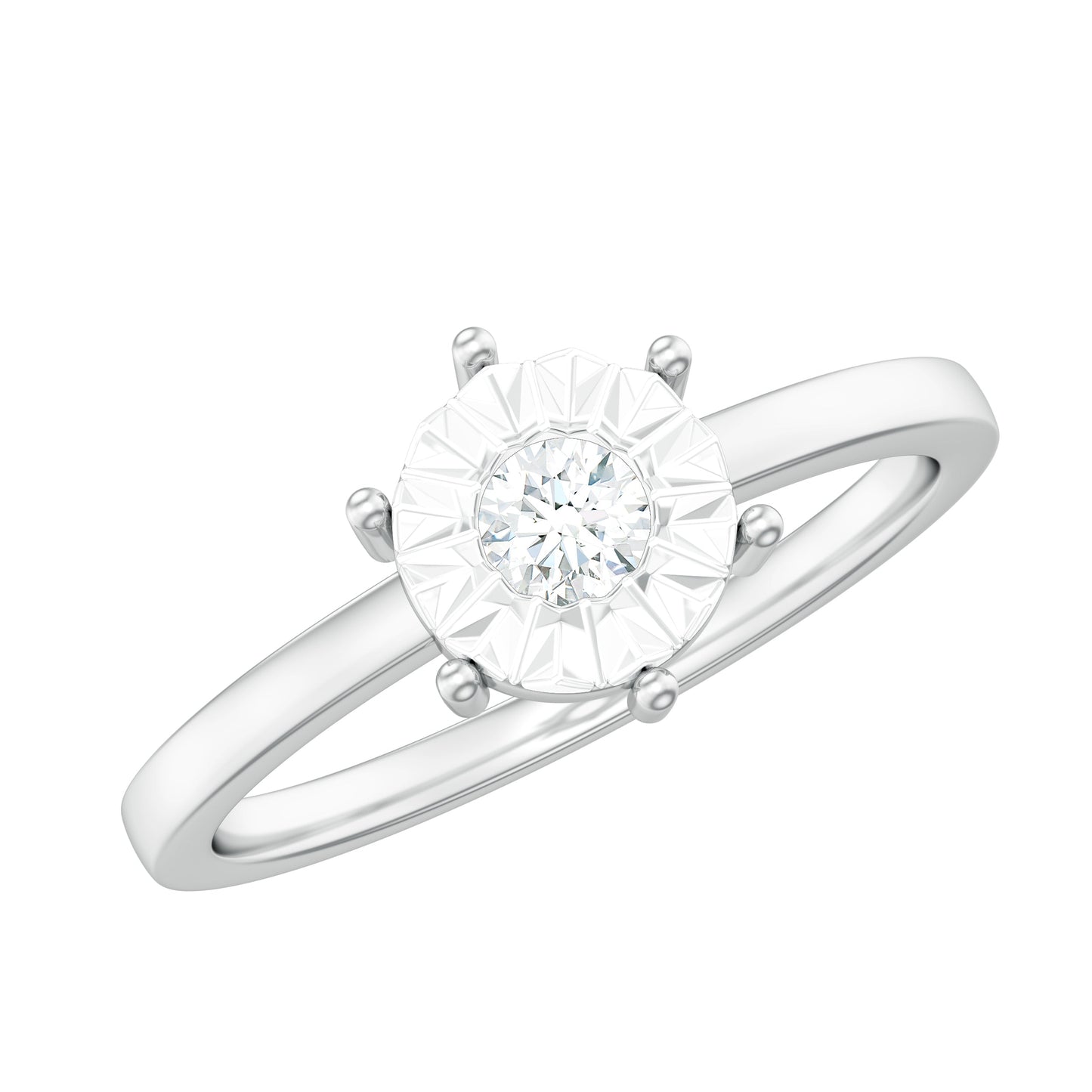 Natural Diamond Promise Ring in Illusion Setting