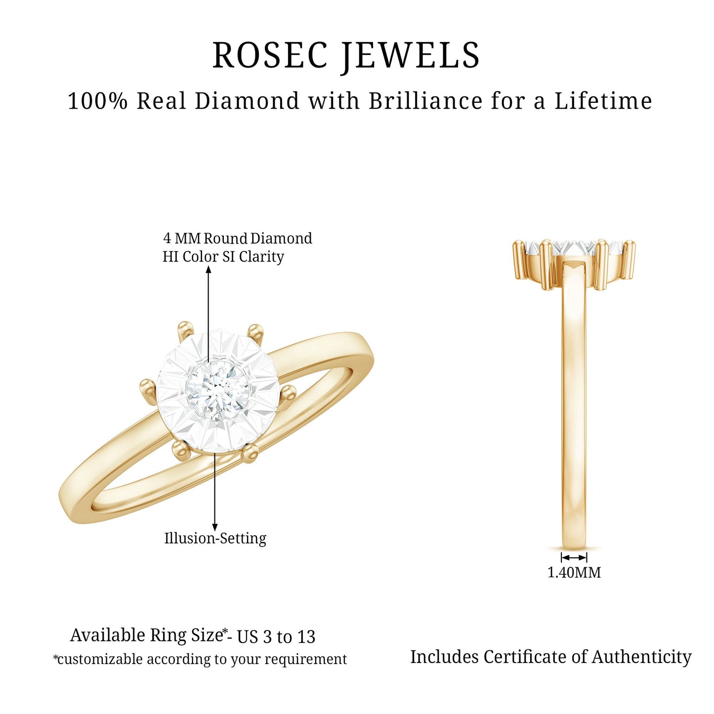 Natural Diamond Promise Ring in Illusion Setting