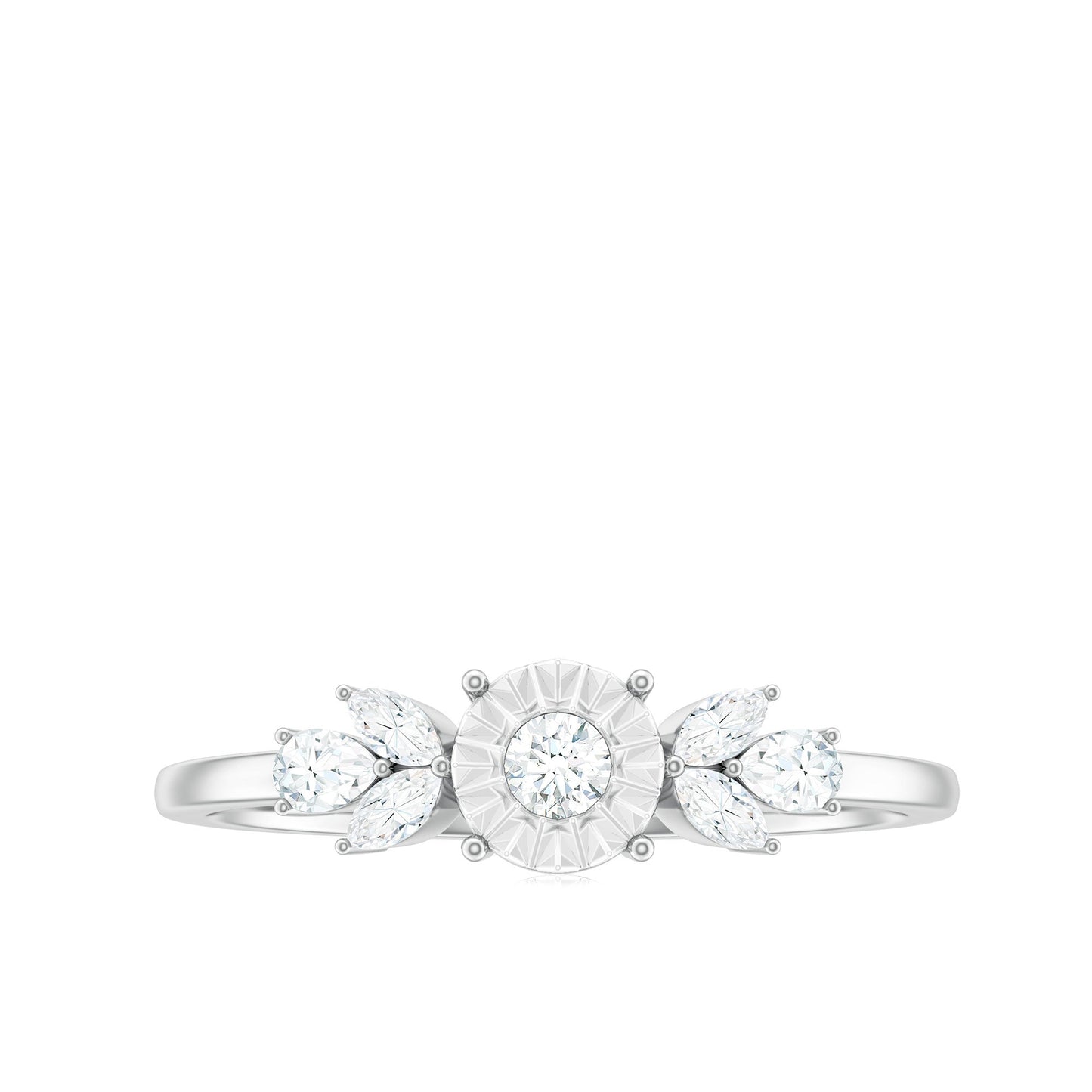 Nature Inspired Diamond Leaf Promise Ring for Women