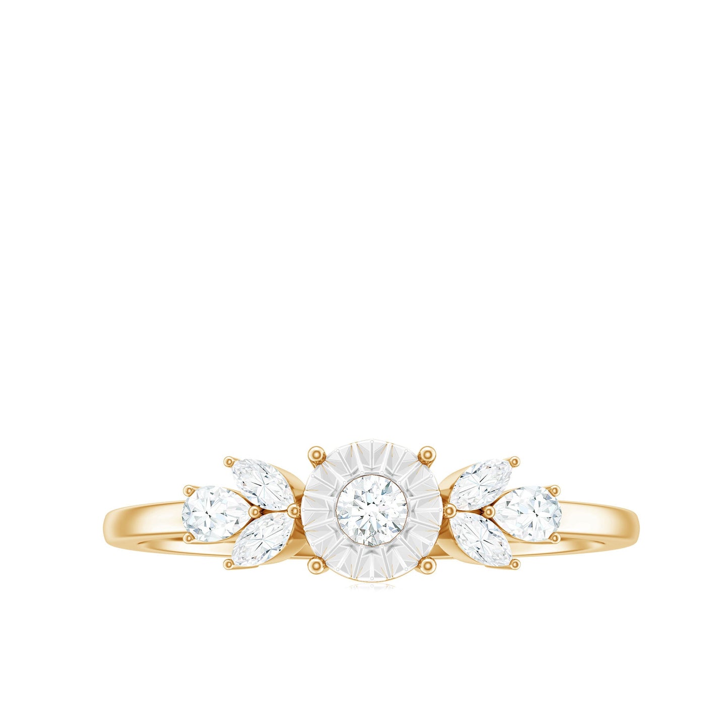 Nature Inspired Diamond Leaf Promise Ring for Women