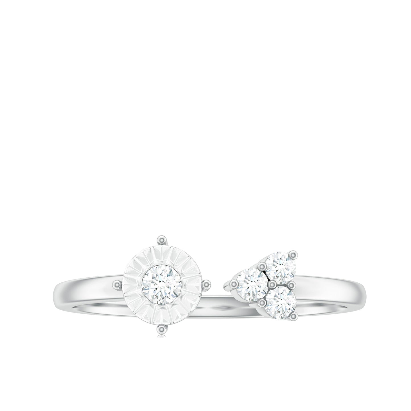 Certified Natural Diamond Cuff Ring for Women