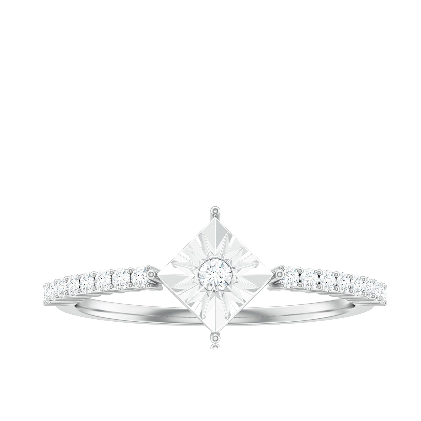 Genuine Diamond Promise Ring in Illusion Setting