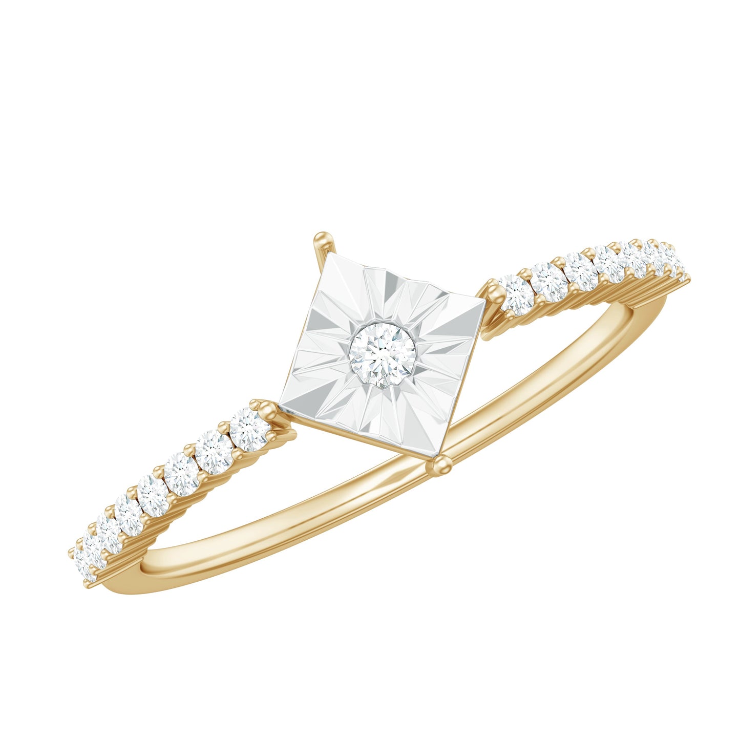 Genuine Diamond Promise Ring in Illusion Setting