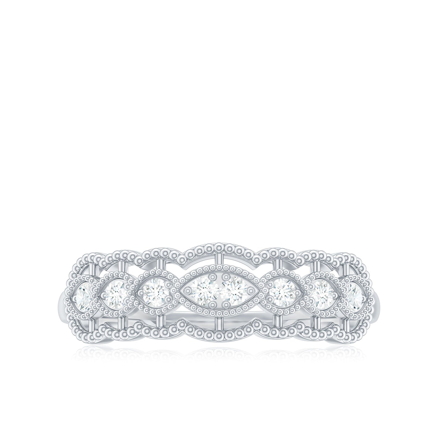 Vintage Inspired Natural Diamond Anniversary Ring