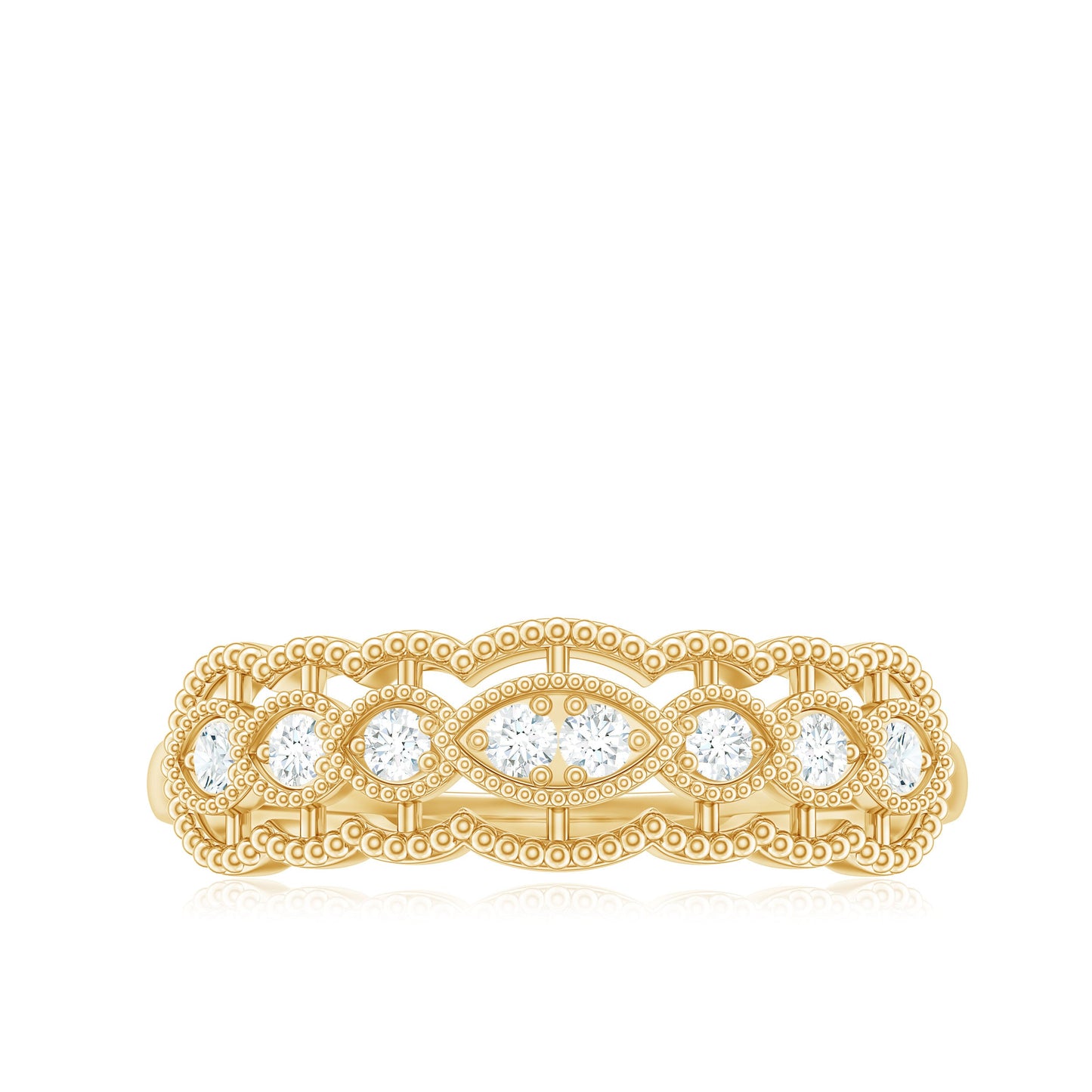 Vintage Inspired Natural Diamond Anniversary Ring