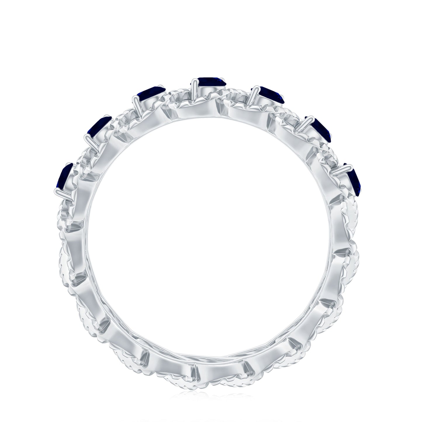 Natural Blue Sapphire Infinity Band For Anniversary