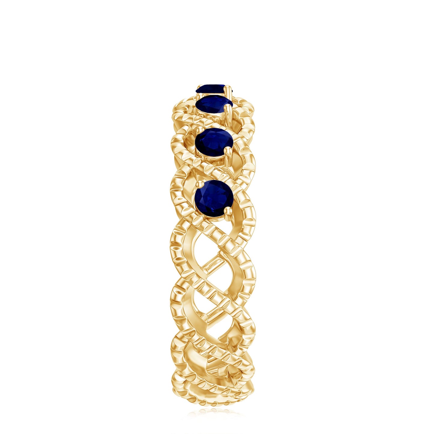 Natural Blue Sapphire Infinity Band For Anniversary