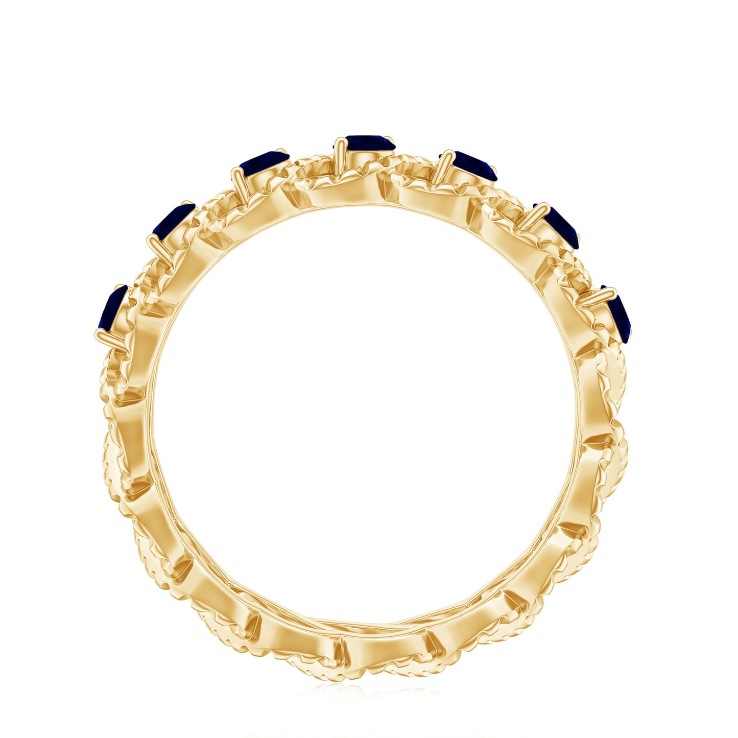 Natural Blue Sapphire Infinity Band For Anniversary