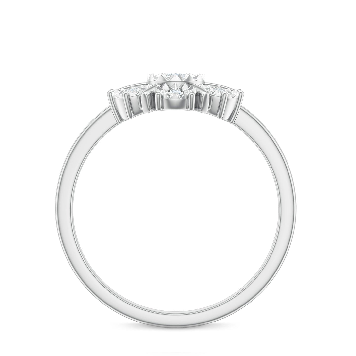 Natural Diamond Cluster Engagement Ring in Illusion Setting