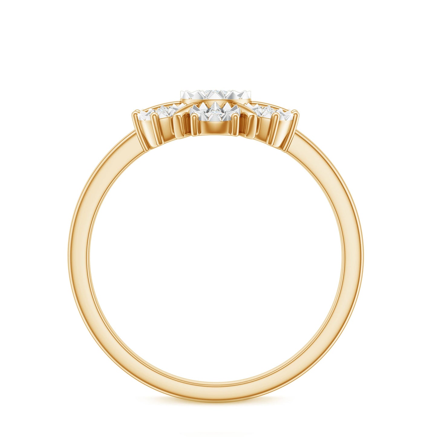 Natural Diamond Cluster Engagement Ring in Illusion Setting