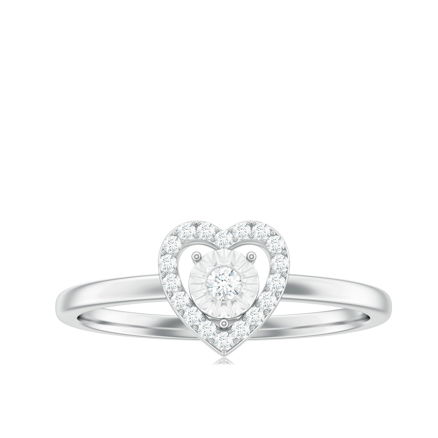 Certified Real Diamond Heart Promise Ring