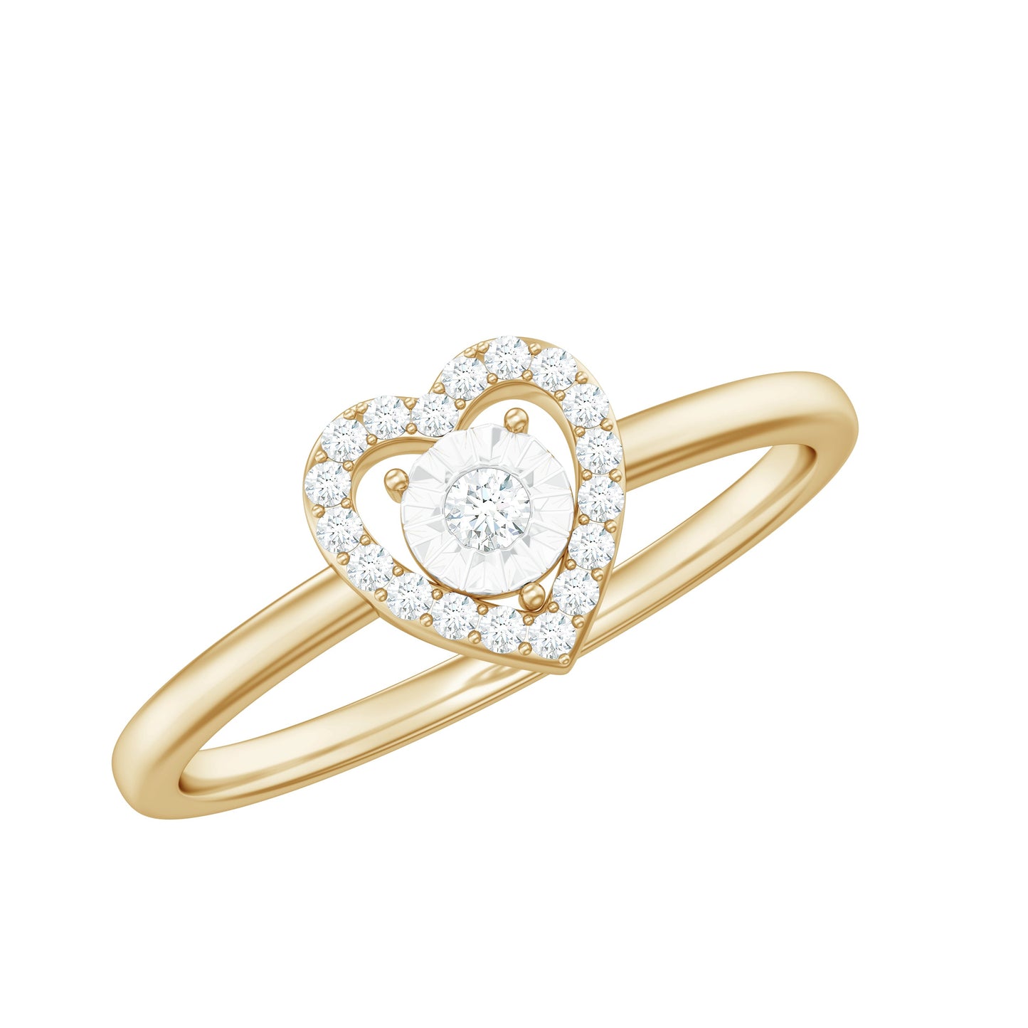 Certified Real Diamond Heart Promise Ring